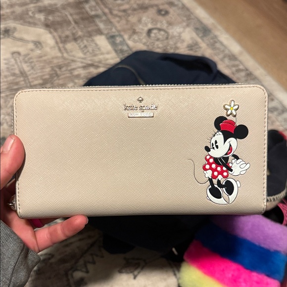kate spade Handbags - Kate Spade Beige Wallet with Minnie Mouse Motif